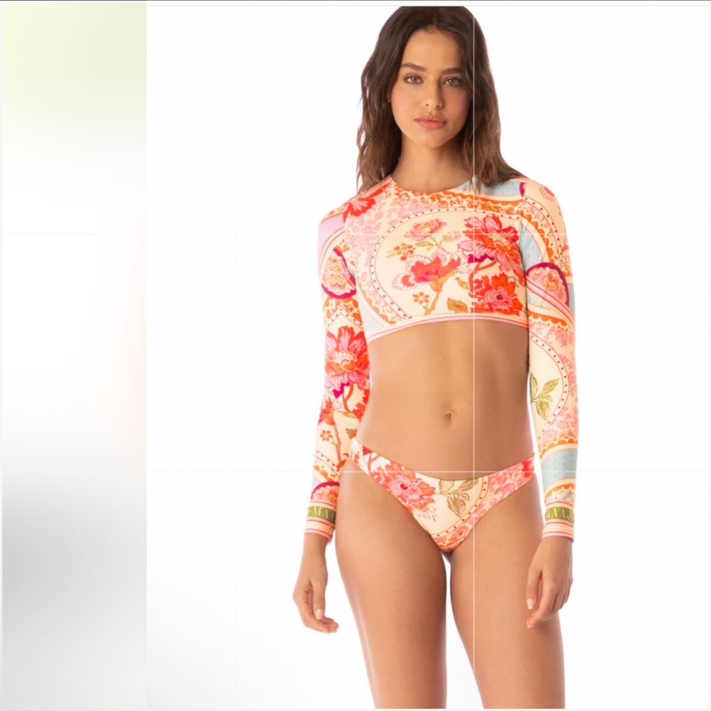 NWT MAAJI Floral Groove Flirt Low Rise Thin Side Bikini Bottom - Picture 2 of 6